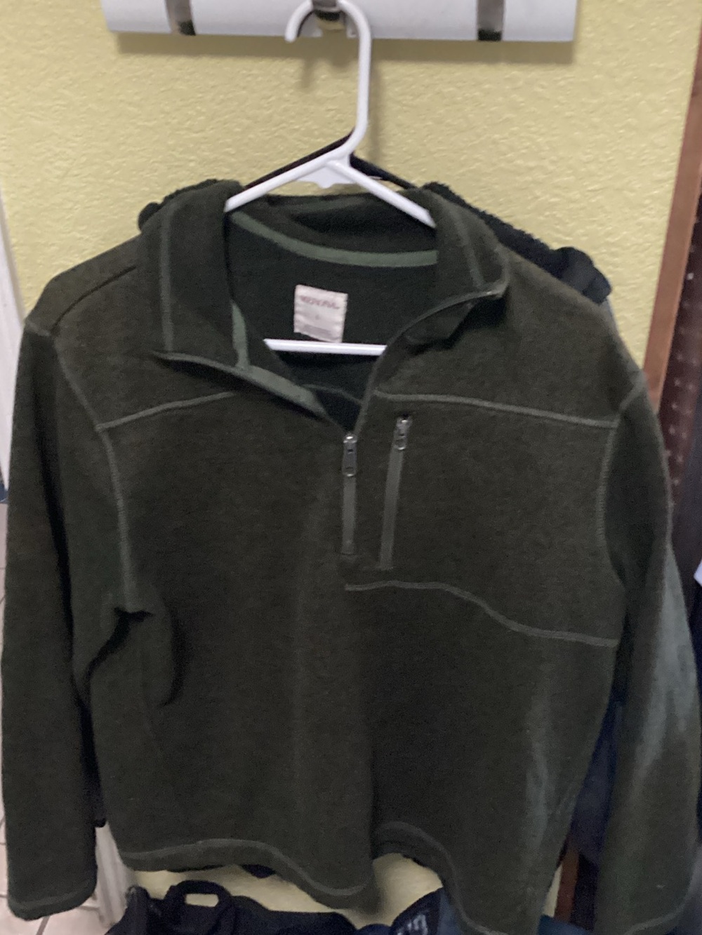 Merona Olive Green Half-Zip Fleece Pullover